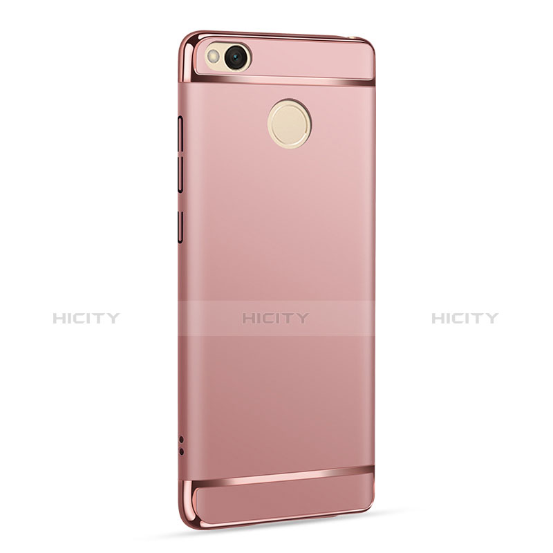 Funda Bumper Lujo Marco de Metal y Plastico para Xiaomi Redmi 4X Oro Rosa