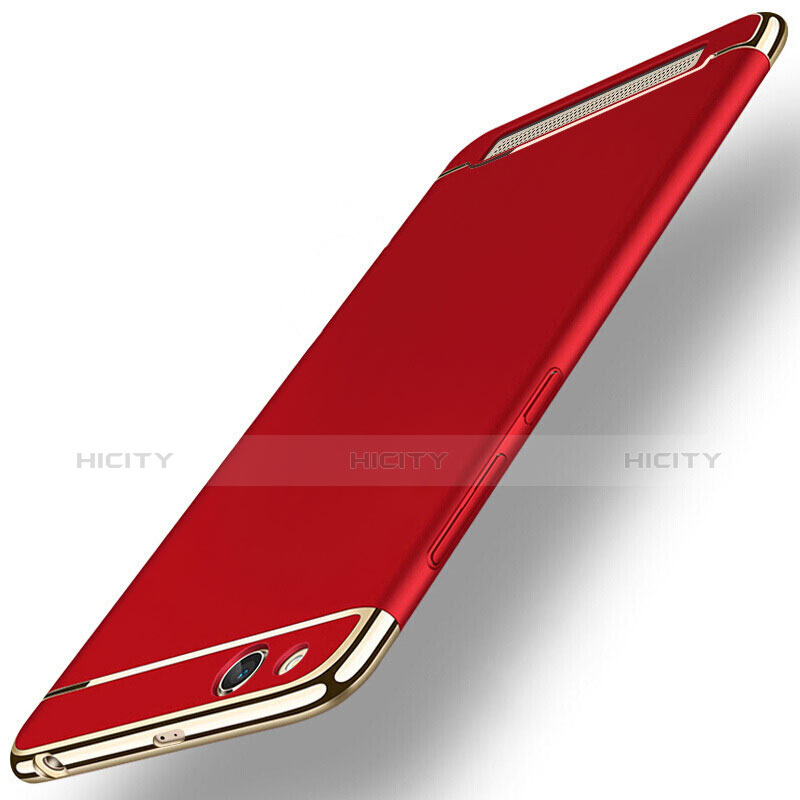 Funda Bumper Lujo Marco de Metal y Plastico para Xiaomi Redmi 5A Rojo