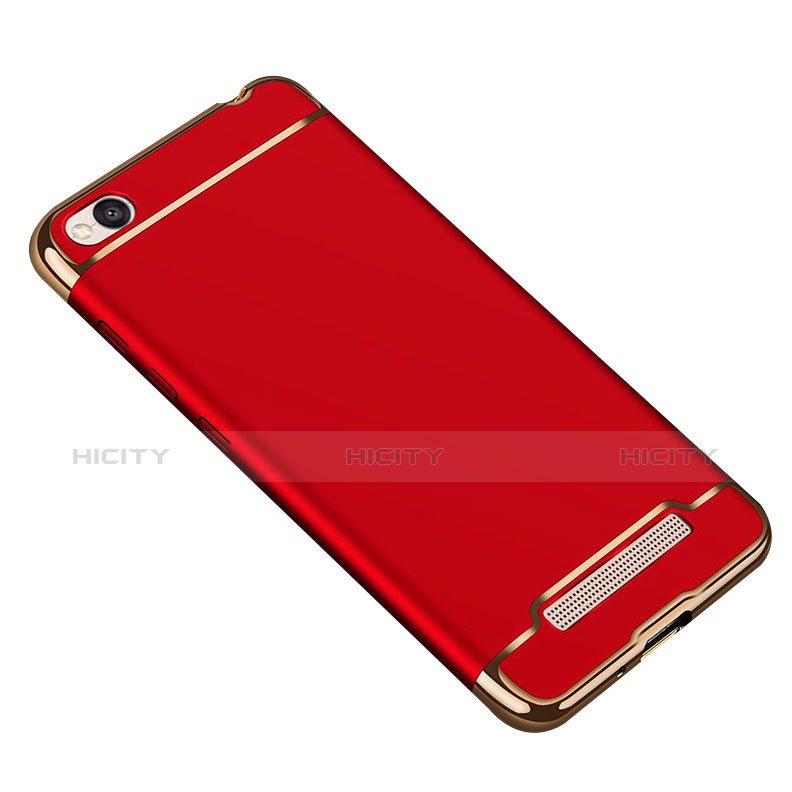 Funda Bumper Lujo Marco de Metal y Plastico para Xiaomi Redmi 5A Rojo