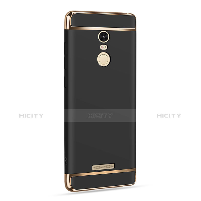 Funda Bumper Lujo Marco de Metal y Plastico para Xiaomi Redmi Note 3 MediaTek Negro