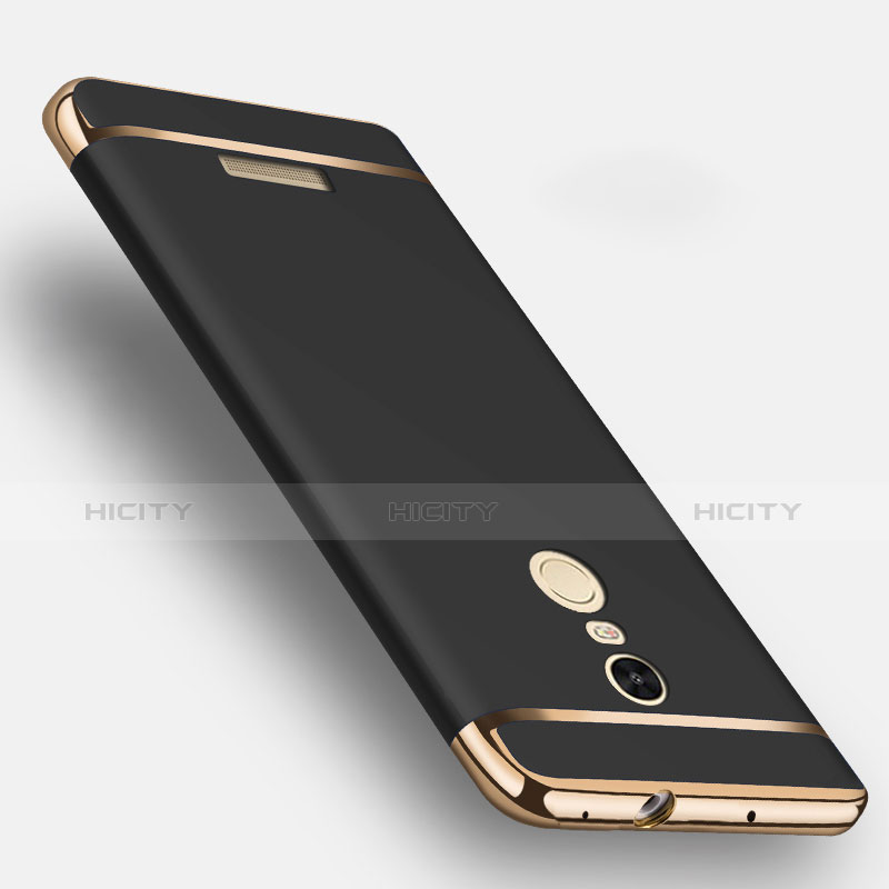 Funda Bumper Lujo Marco de Metal y Plastico para Xiaomi Redmi Note 3 Negro