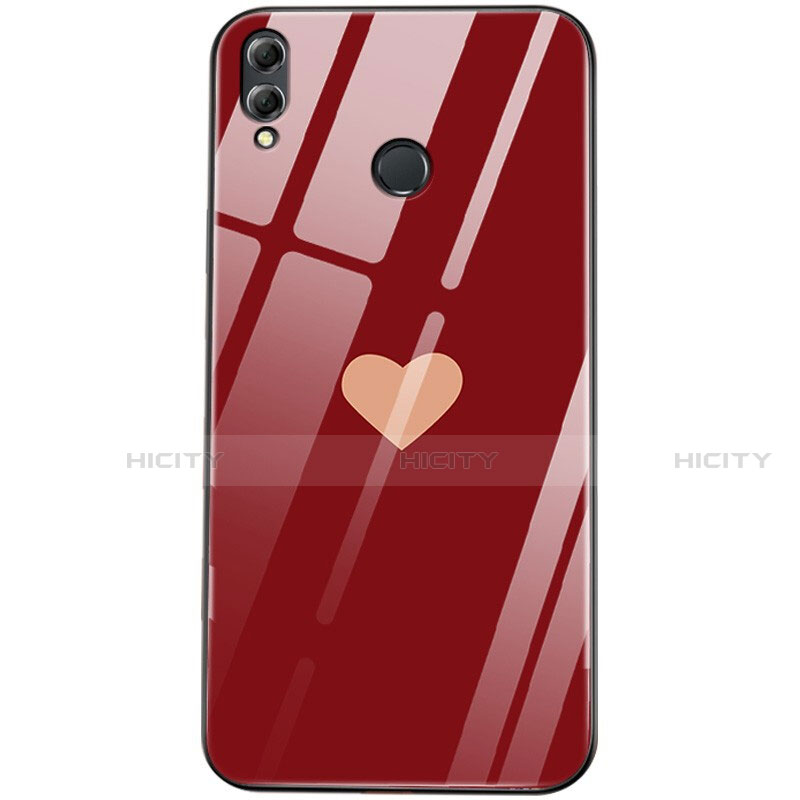 Funda Bumper Silicona Espejo Amor Corazon Love Carcasa S04 para Huawei Honor 8X Rojo