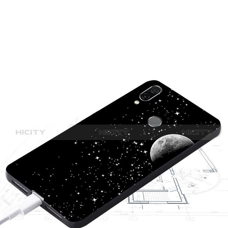 Funda Bumper Silicona Espejo Estrellado Carcasa S02 para Huawei Honor 10 Lite Negro