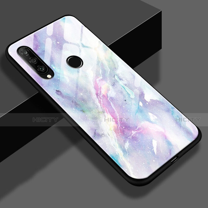 Funda Bumper Silicona Espejo Patron de Moda Carcasa para Huawei P30 Lite Blanco