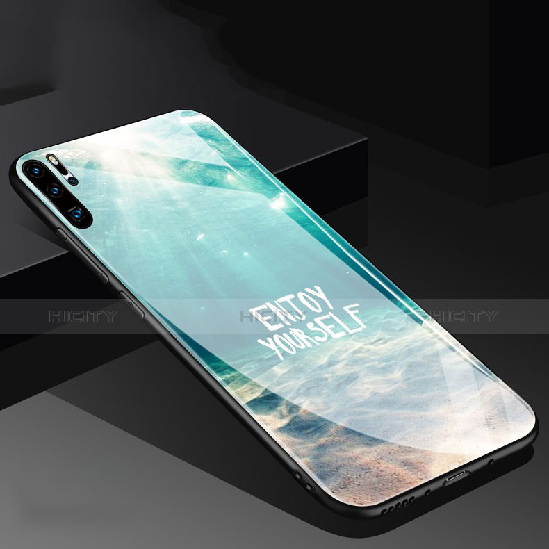 Funda Bumper Silicona Espejo Patron de Moda Carcasa para Huawei P30 Pro Cian