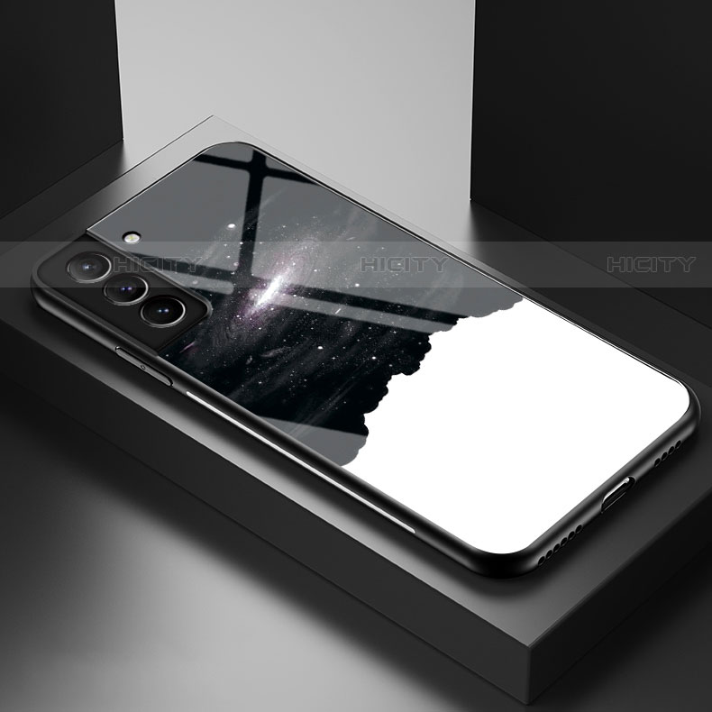 Funda Bumper Silicona Gel Espejo Estrellado Carcasa A01 para Samsung Galaxy S21 Plus 5G Blanco