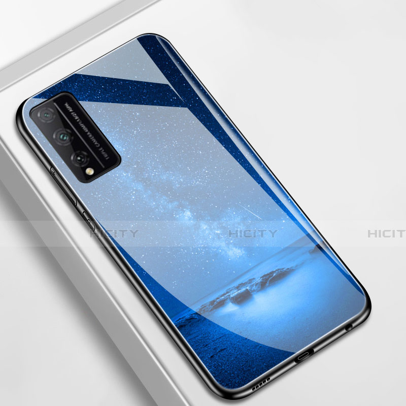 Funda Bumper Silicona Gel Espejo Estrellado Carcasa para Huawei Honor Play4T Pro Azul