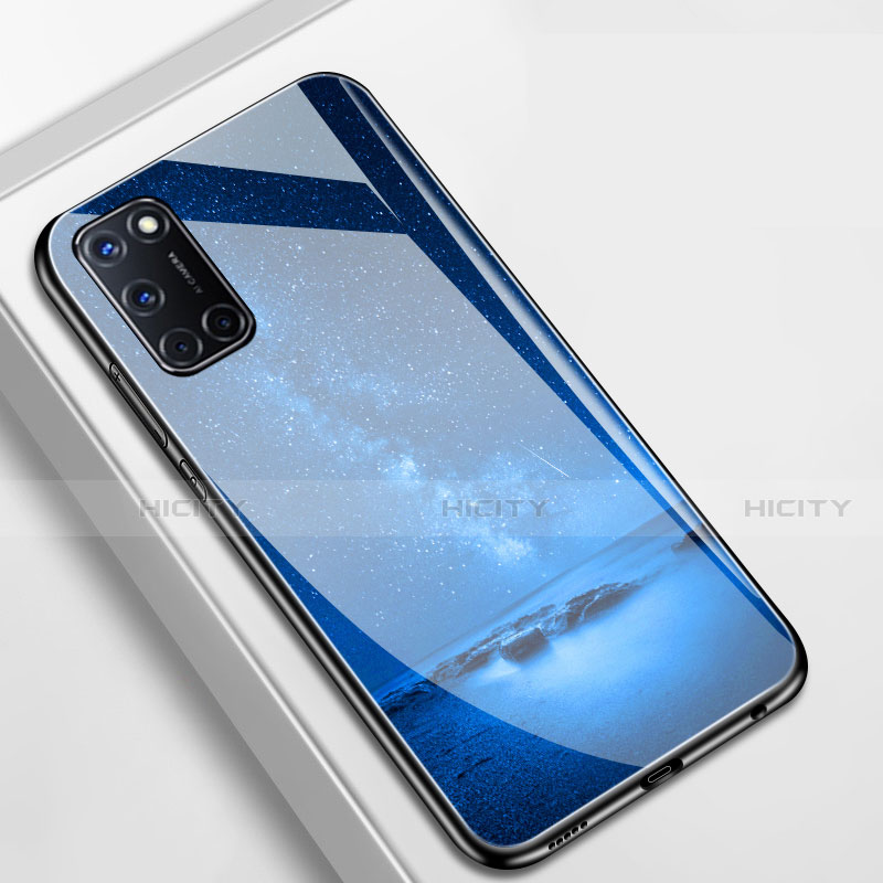 Funda Bumper Silicona Gel Espejo Estrellado Carcasa para Oppo A72 Azul