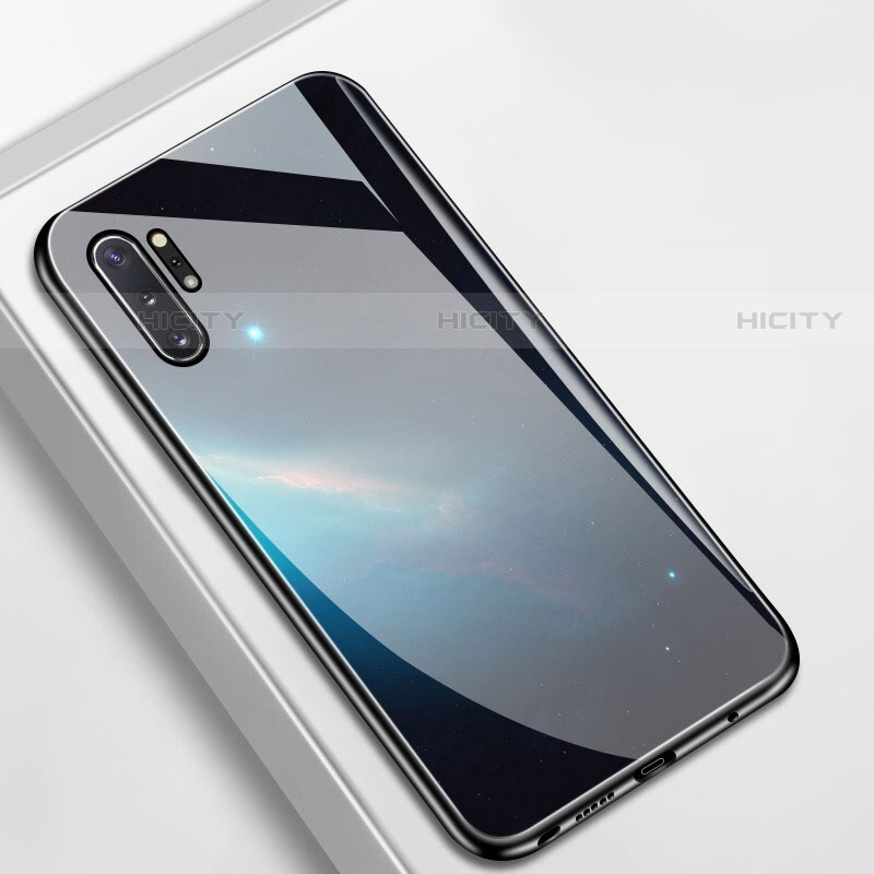 Funda Bumper Silicona Gel Espejo Estrellado Carcasa para Samsung Galaxy Note 10 Plus 5G Negro