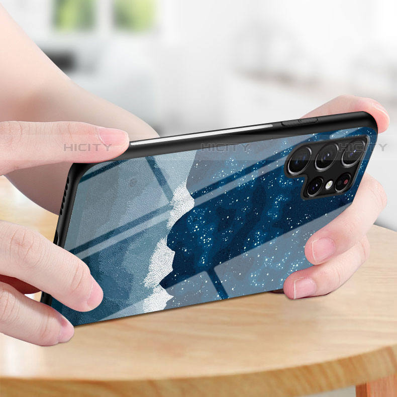 Funda Bumper Silicona Gel Espejo Estrellado Carcasa para Samsung Galaxy S22 Ultra 5G