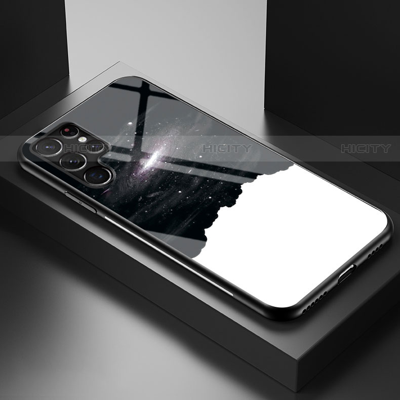 Funda Bumper Silicona Gel Espejo Estrellado Carcasa S01 para Samsung Galaxy S21 Ultra 5G