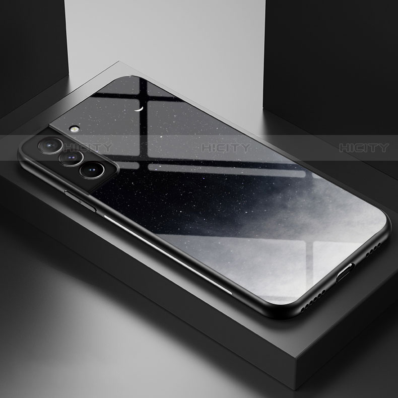Funda Bumper Silicona Gel Espejo Estrellado Carcasa S01 para Samsung Galaxy S22 Plus 5G Negro