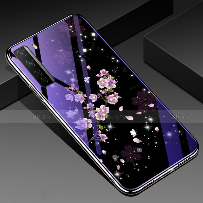 Funda Bumper Silicona Gel Espejo Flores Carcasa K01 para Huawei Nova 7 SE 5G