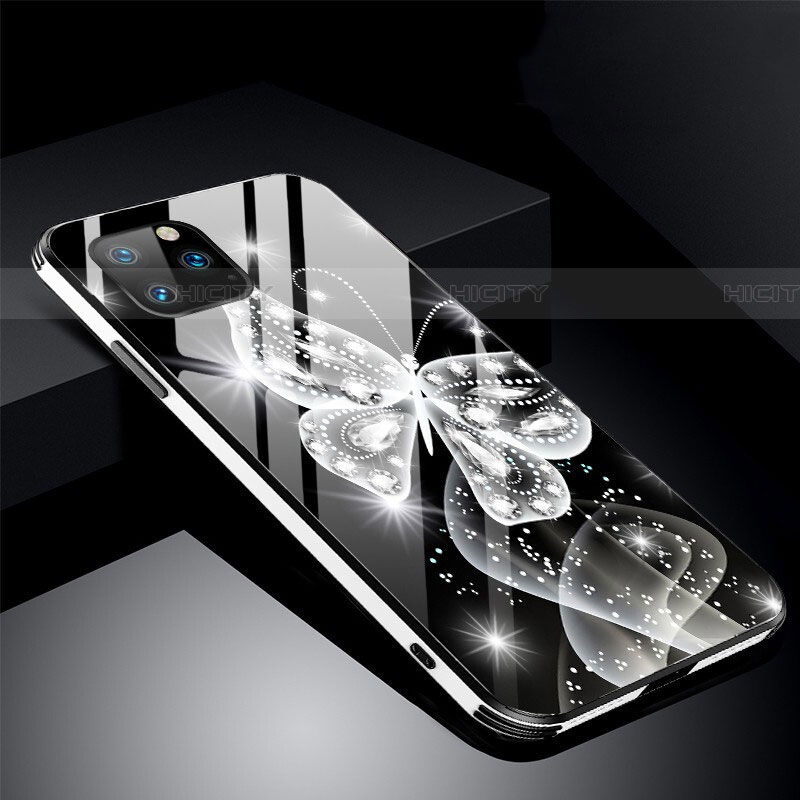 Funda Bumper Silicona Gel Espejo Flores Carcasa M01 para Apple iPhone 11 Pro Max