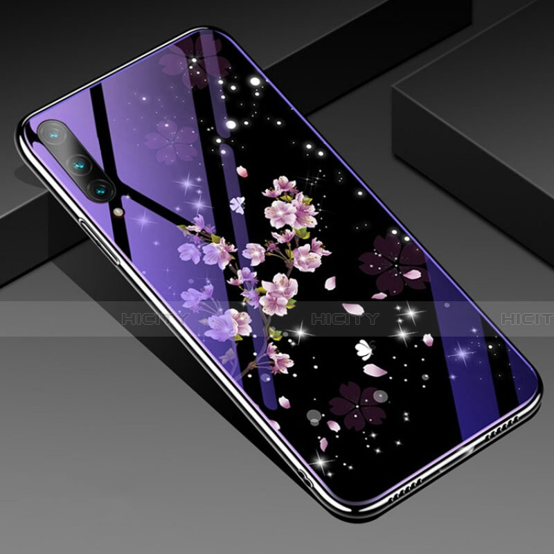 Funda Bumper Silicona Gel Espejo Flores Carcasa para Huawei Honor 9X Pro