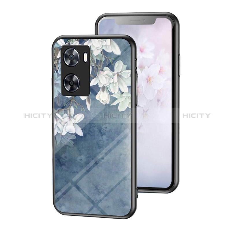 Funda Bumper Silicona Gel Espejo Flores Carcasa para Oppo A57 4G