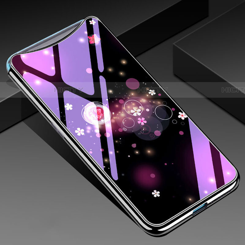 Funda Bumper Silicona Gel Espejo Flores Carcasa para Oppo Find X