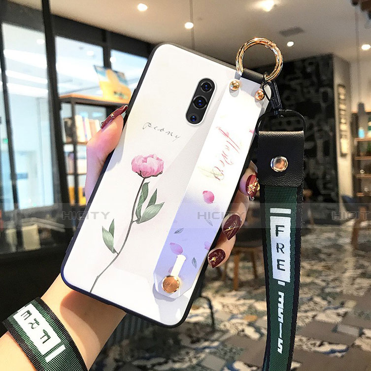 Funda Bumper Silicona Gel Espejo Flores Carcasa para Oppo K3