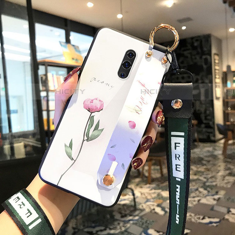 Funda Bumper Silicona Gel Espejo Flores Carcasa para Realme X