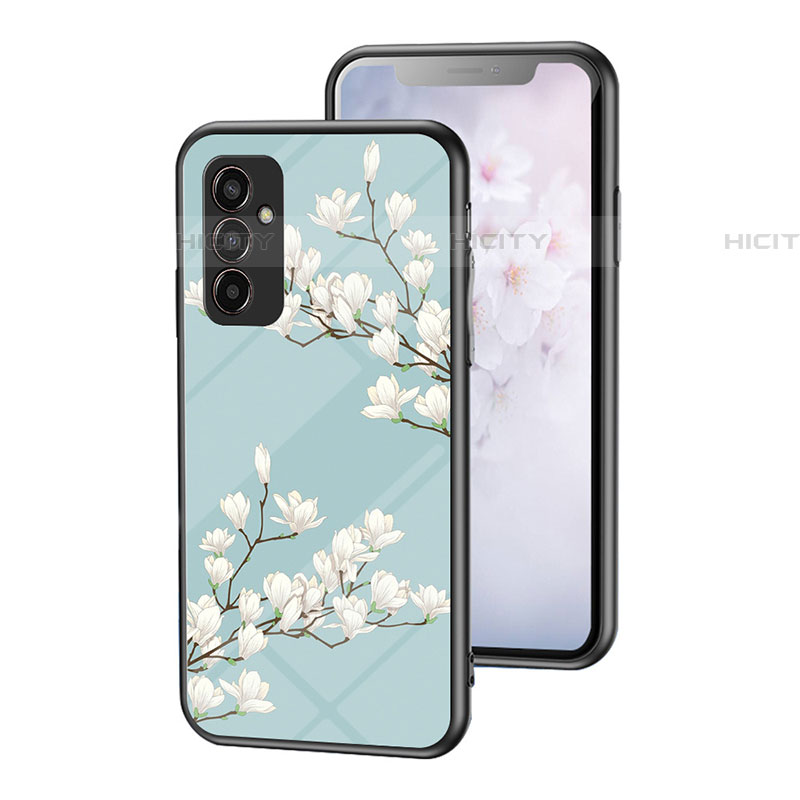 Funda Bumper Silicona Gel Espejo Flores Carcasa para Samsung Galaxy F13 4G