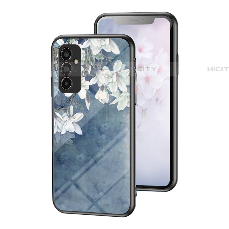 Funda Bumper Silicona Gel Espejo Flores Carcasa para Samsung Galaxy F13 4G