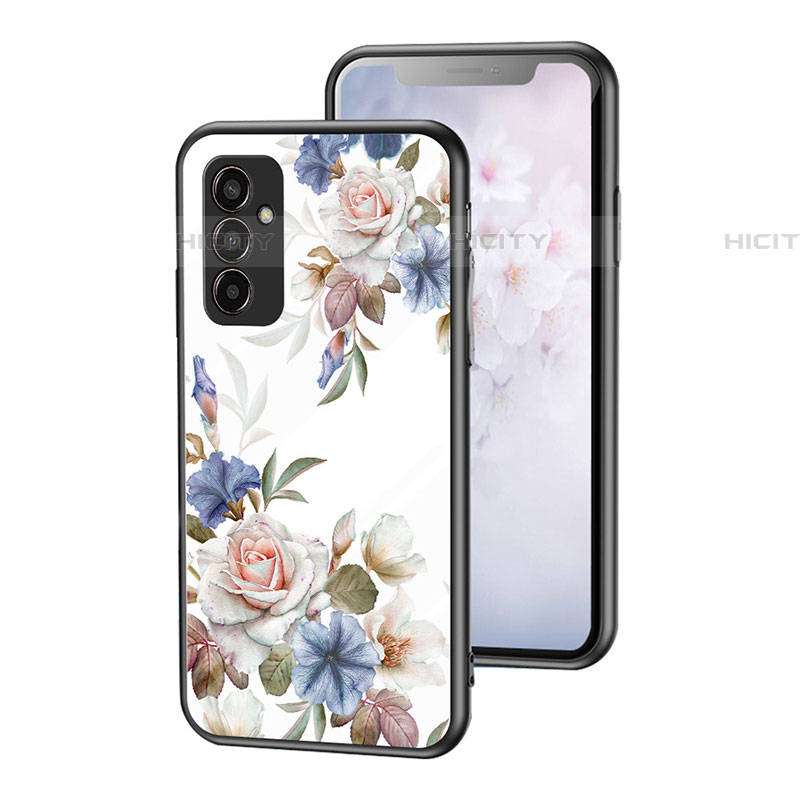 Funda Bumper Silicona Gel Espejo Flores Carcasa para Samsung Galaxy M13 4G