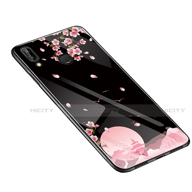 Funda Bumper Silicona Gel Espejo Flores Carcasa S01 para Huawei Nova 3e