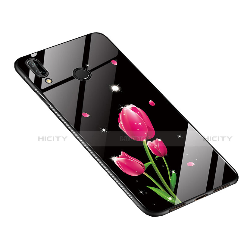 Funda Bumper Silicona Gel Espejo Flores Carcasa S01 para Huawei P20 Lite