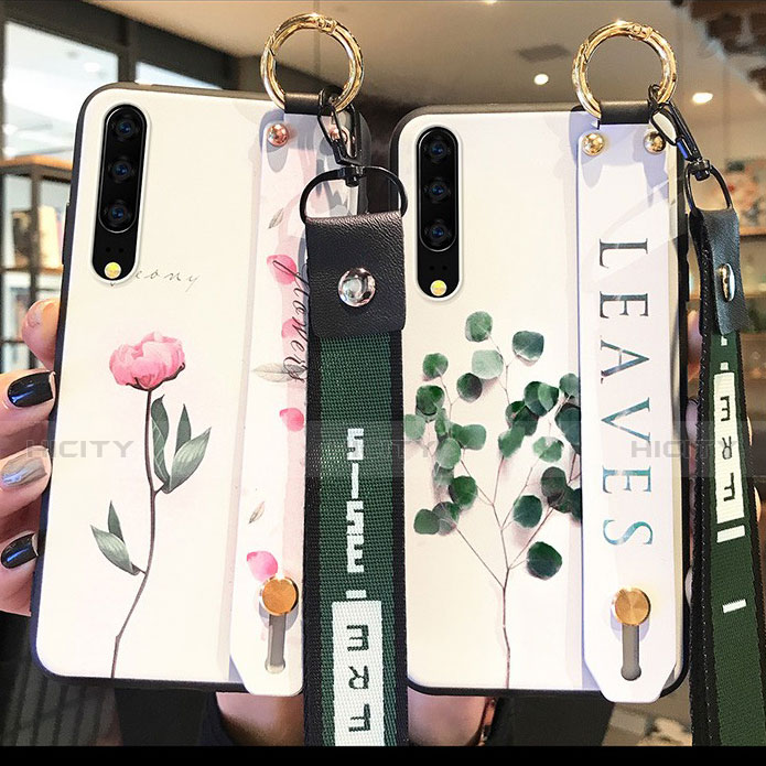 Funda Bumper Silicona Gel Espejo Flores Carcasa S01 para Huawei P30