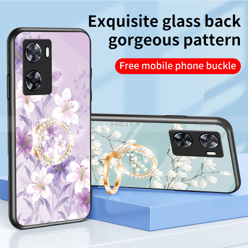 Funda Bumper Silicona Gel Espejo Flores Carcasa S01 para Oppo A57 4G