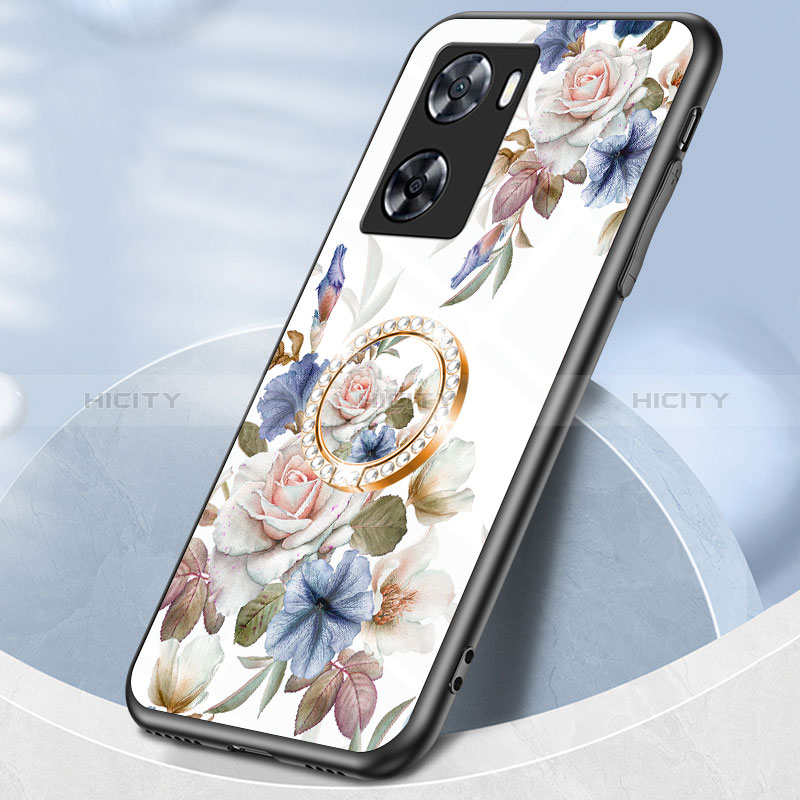 Funda Bumper Silicona Gel Espejo Flores Carcasa S01 para Oppo A57 4G