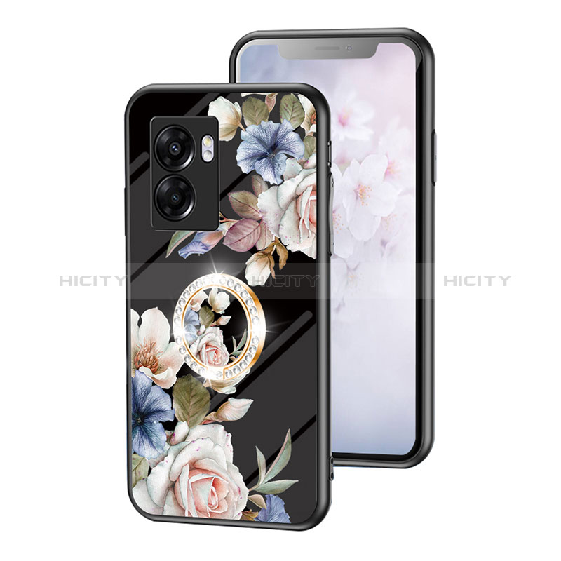 Funda Bumper Silicona Gel Espejo Flores Carcasa S01 para Oppo A57 5G