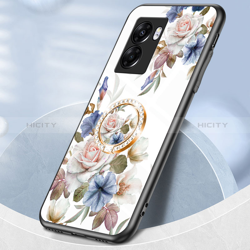 Funda Bumper Silicona Gel Espejo Flores Carcasa S01 para Oppo A57 5G