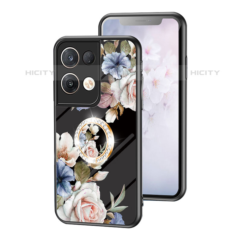 Funda Bumper Silicona Gel Espejo Flores Carcasa S01 para Oppo Reno8 Pro+ Plus 5G