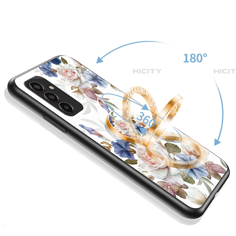 Funda Bumper Silicona Gel Espejo Flores Carcasa S01 para Samsung Galaxy M13 4G