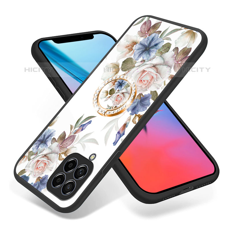 Funda Bumper Silicona Gel Espejo Flores Carcasa S01 para Samsung Galaxy M53 5G