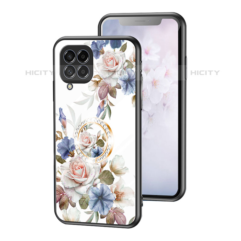 Funda Bumper Silicona Gel Espejo Flores Carcasa S01 para Samsung Galaxy M53 5G