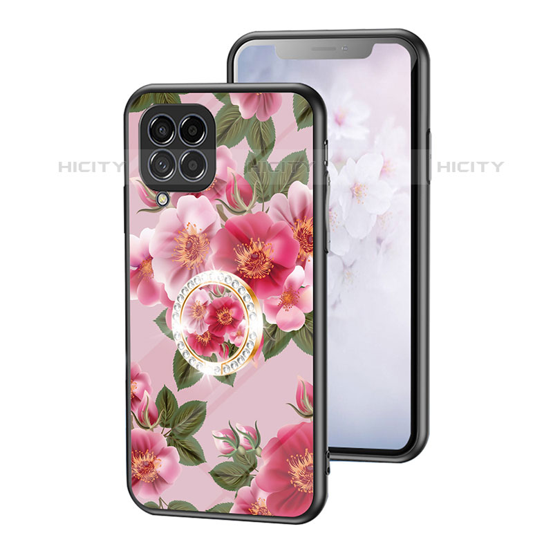 Funda Bumper Silicona Gel Espejo Flores Carcasa S01 para Samsung Galaxy M53 5G