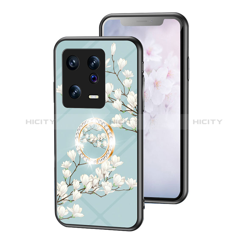 Funda Bumper Silicona Gel Espejo Flores Carcasa S01 para Xiaomi Mi 13 5G