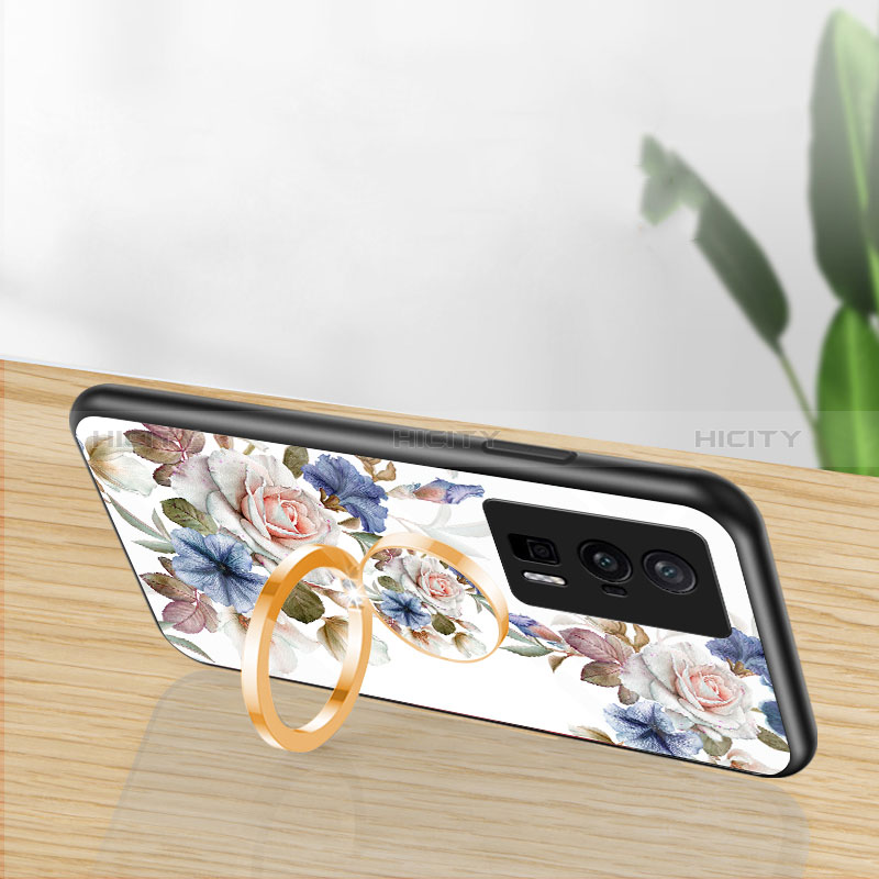 Funda Bumper Silicona Gel Espejo Flores Carcasa S01 para Xiaomi Poco F5 Pro 5G