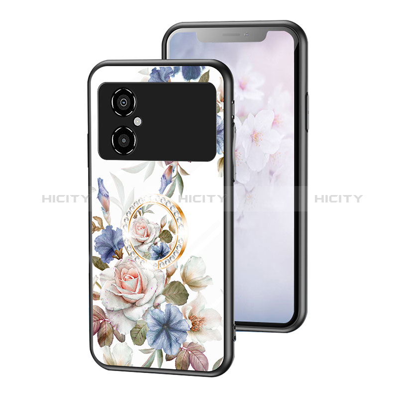 Funda Bumper Silicona Gel Espejo Flores Carcasa S01 para Xiaomi Redmi Note 11R 5G