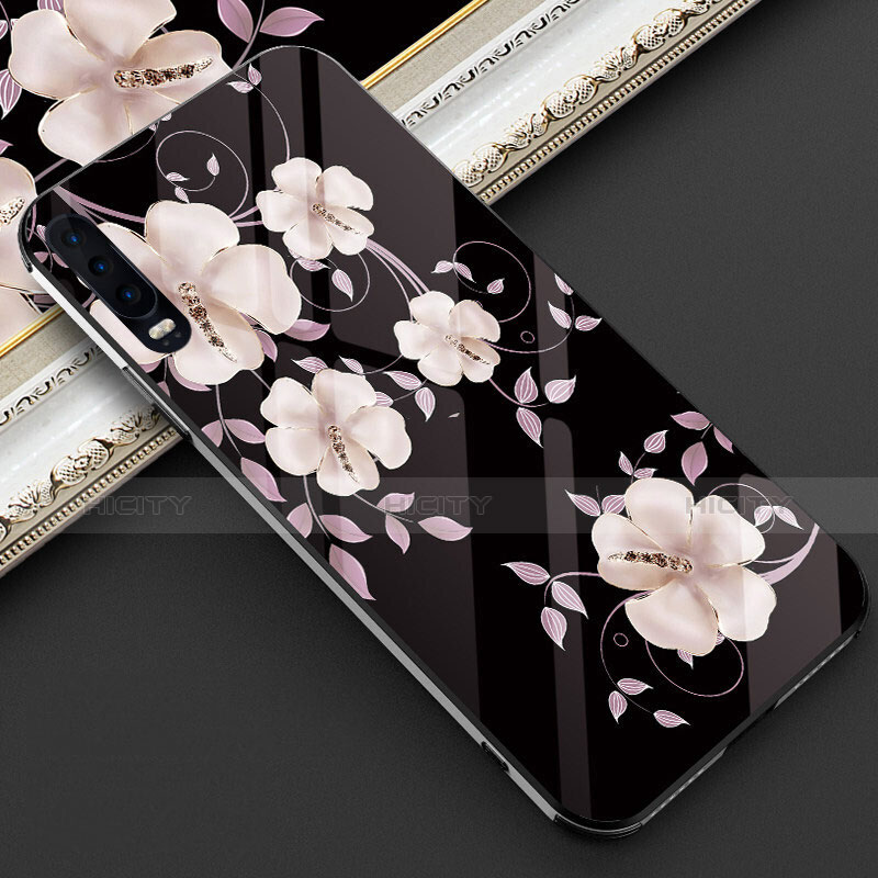 Funda Bumper Silicona Gel Espejo Flores Carcasa S02 para Huawei P30