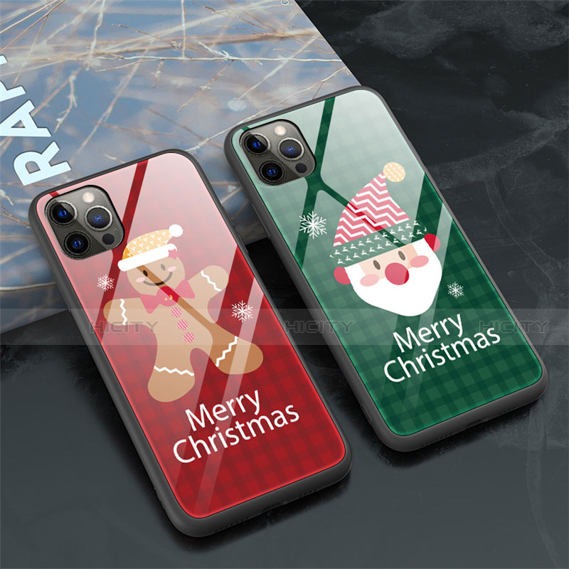 Funda Bumper Silicona Gel Espejo Navidad de Moda Carcasa para Apple iPhone 12 Pro