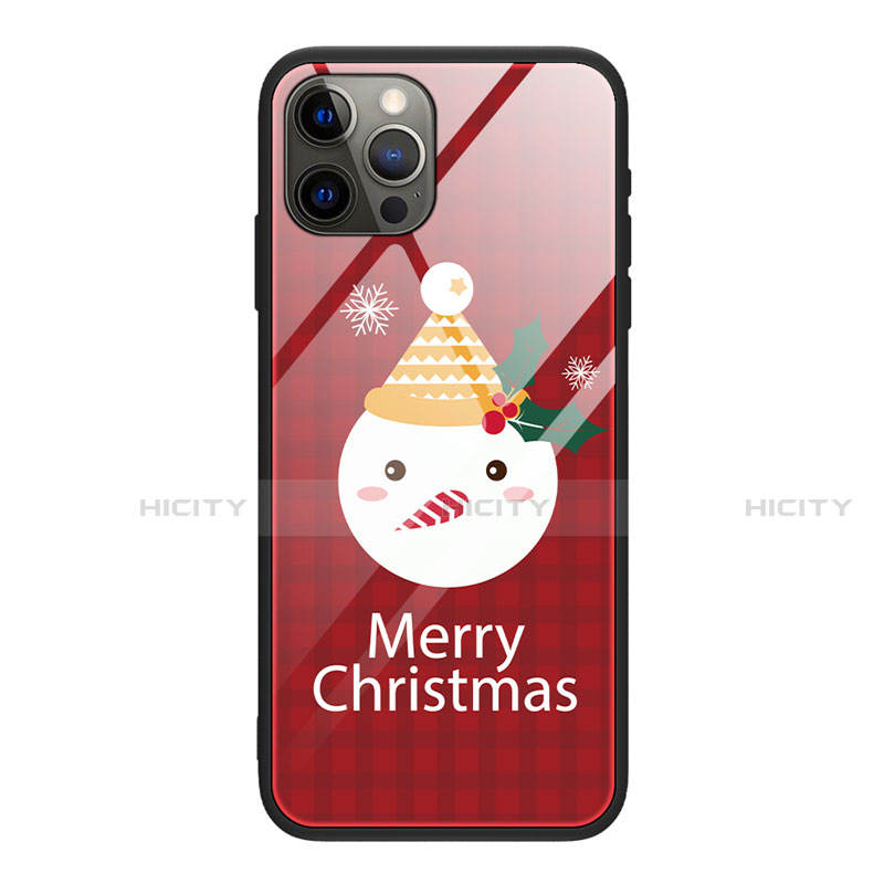 Funda Bumper Silicona Gel Espejo Navidad de Moda Carcasa para Apple iPhone 12 Pro Blanco