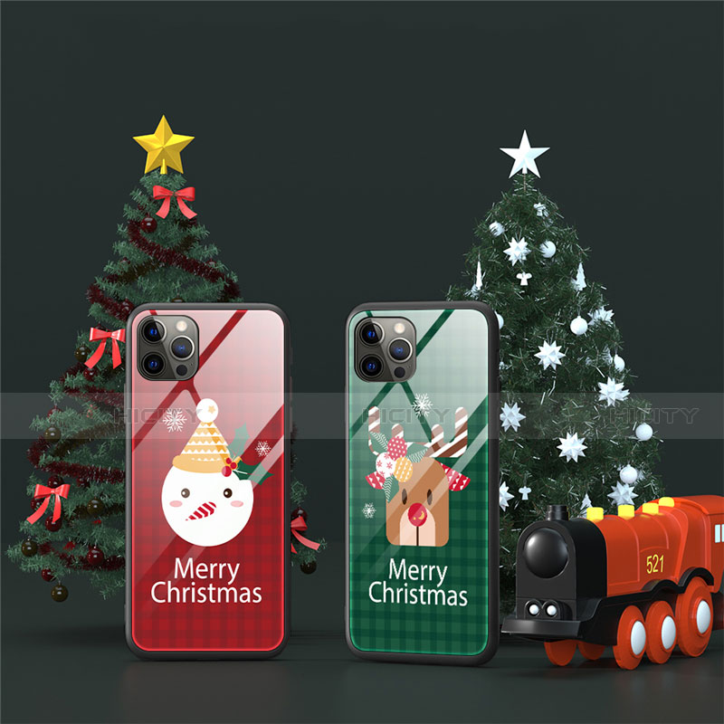 Funda Bumper Silicona Gel Espejo Navidad de Moda Carcasa para Apple iPhone 12 Pro Max