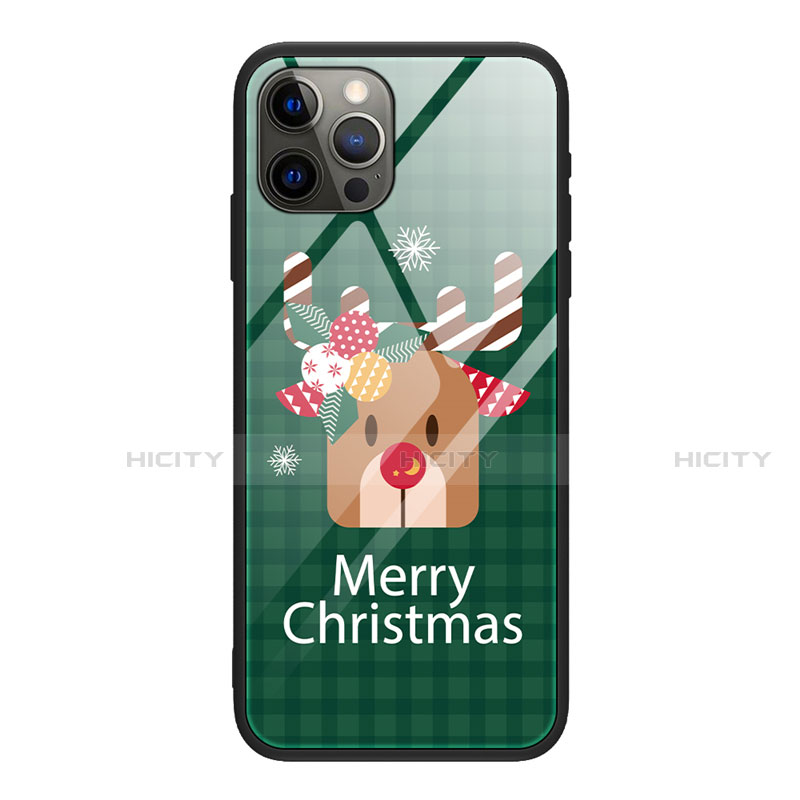 Funda Bumper Silicona Gel Espejo Navidad de Moda Carcasa para Apple iPhone 12 Pro Max Vistoso