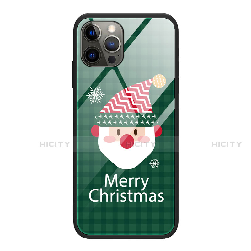 Funda Bumper Silicona Gel Espejo Navidad de Moda Carcasa para Apple iPhone 12 Pro Multicolor
