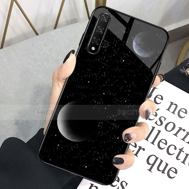 Funda Bumper Silicona Gel Espejo Patron de Moda Carcasa D01 para Huawei Honor 20S Negro