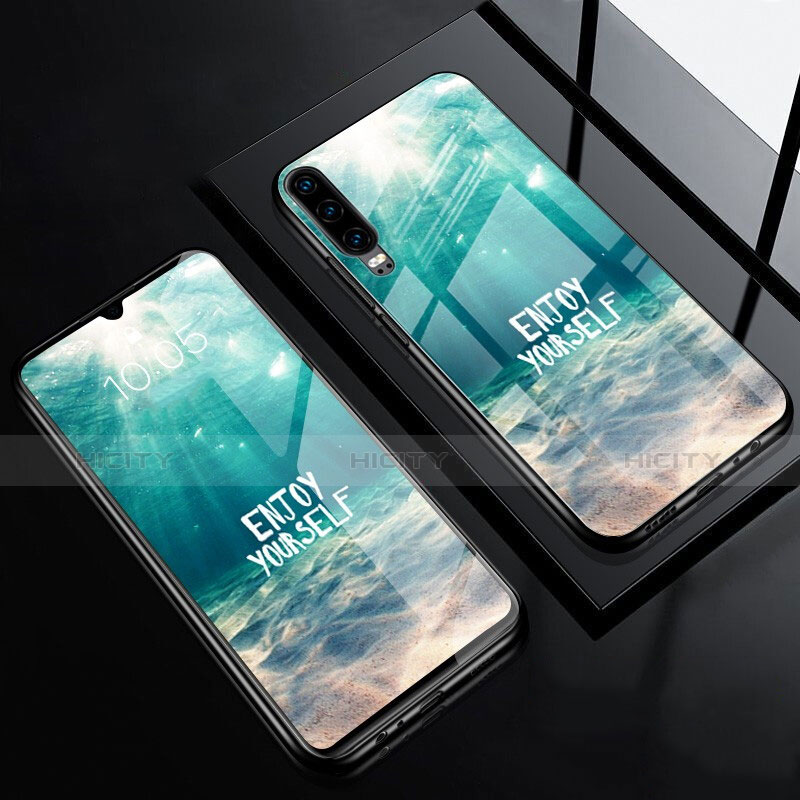 Funda Bumper Silicona Gel Espejo Patron de Moda Carcasa F01 para Huawei P30