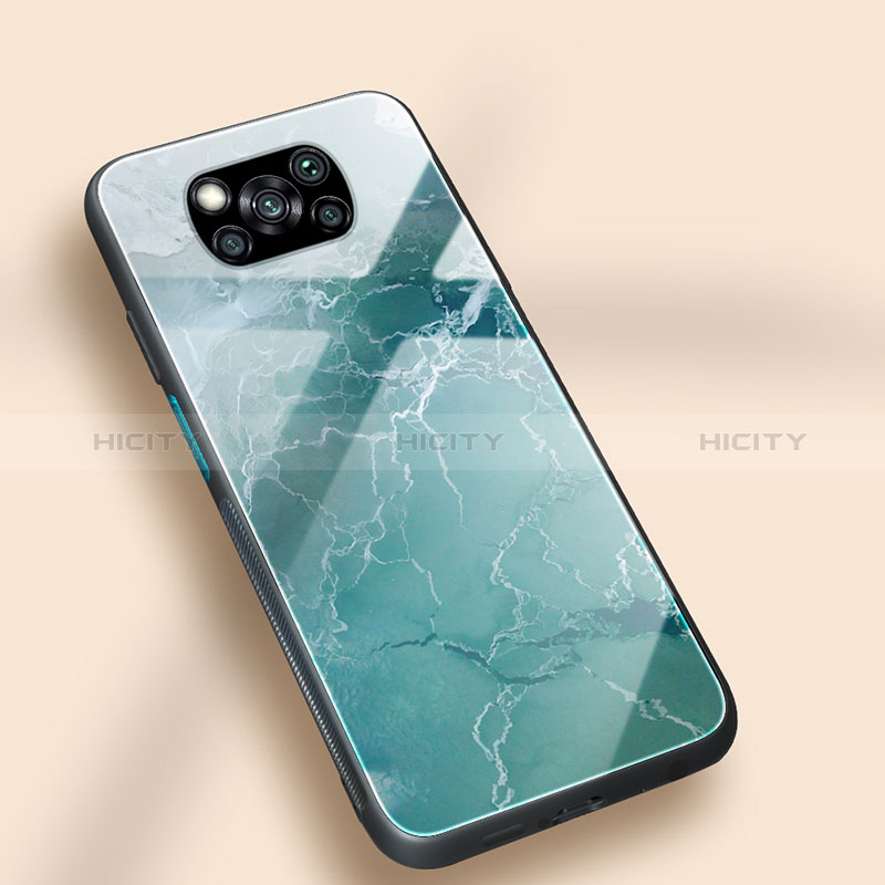 Funda Bumper Silicona Gel Espejo Patron de Moda Carcasa JM1 para Xiaomi Poco X3 NFC Verde